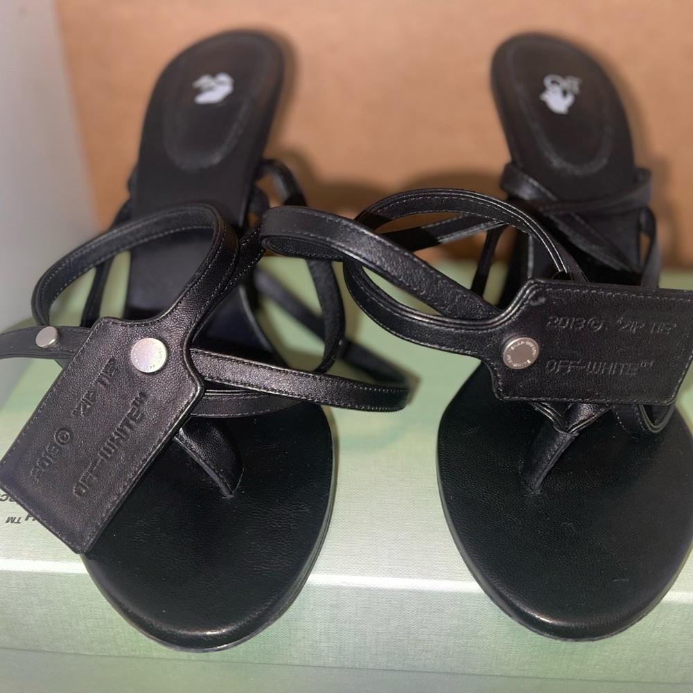 Off-White Black Heeled Sandals